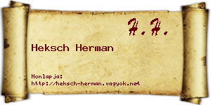 Heksch Herman névjegykártya