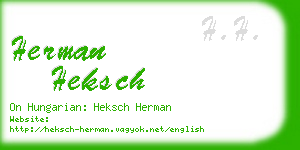 herman heksch business card